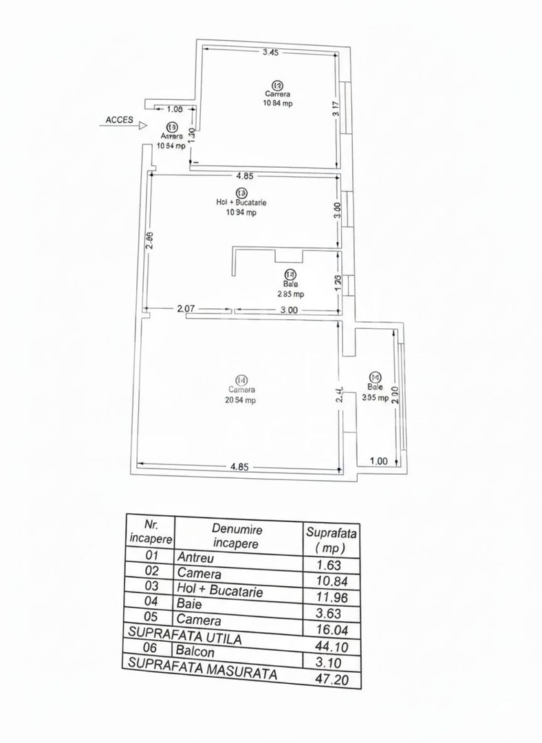 Vânzare apartament 2 camere, zona Freidorf, Timișoara - Schiță 6