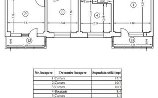 Apartament 3 camere decomandat 5 min metrou Gorjului - Schiță 8