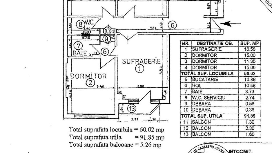 Vanzare apartament 4 camere Bld. Unirii - Fantani Bucuresti - Schiță 22