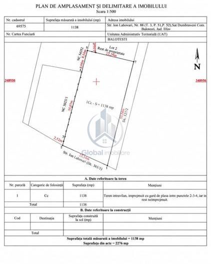 TEREN DE VÂNZARE – DUMBRĂVENI, ILFOV | 1.140 MP | PROIECT SPAȚII COMERCIALE - Poză 1