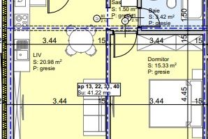 Apartament 2 camere, 41 mp, etaj 1,  la cheie  Sibiu zona Lazaret - Schiță 6