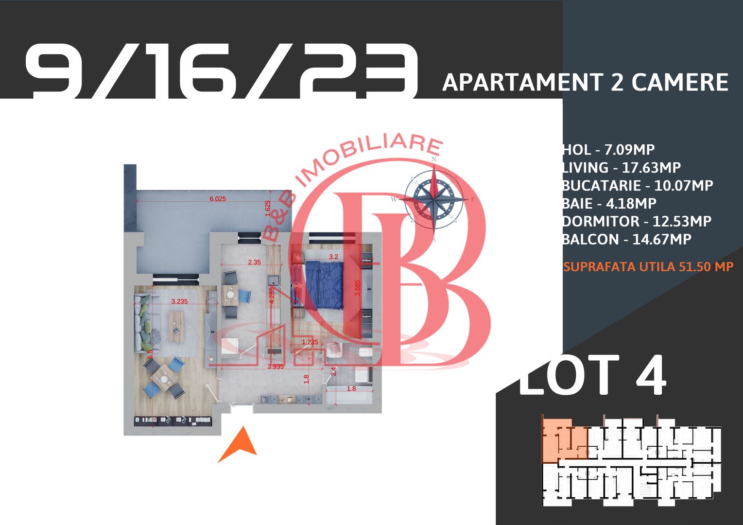 2 camere  decomandat parcare bonus Metrou  Nicolae Teclu - Schiță 7
