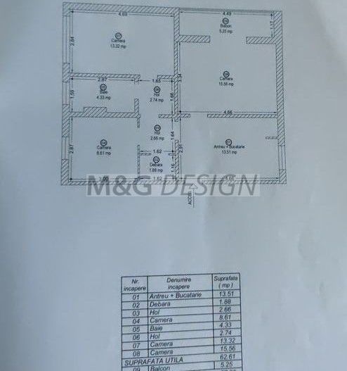 Apartament 3 camere Girocului aproape de Judetean - Schiță 8