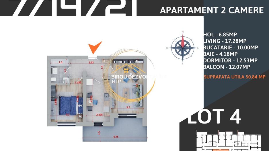 Decomandat Modern Vedere libera Titan metrou Teclu 15 min Finalizat - Poză 1