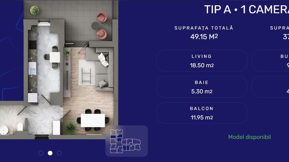Apartament 1 Cam, 49.15mp - Poză 1