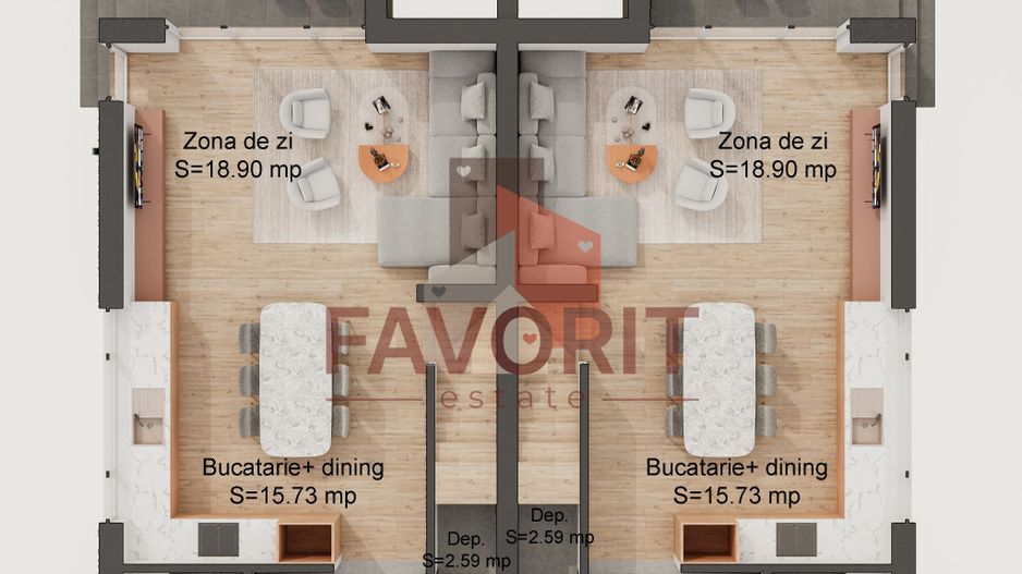 Duplex cu 4 camere | Pozitie excelenta | Asfalt | Statie de autobuz - Schiță 7