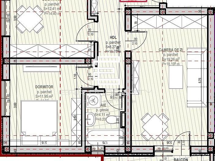 Apartament 2 camere | Etaj 1 | 56 mp utili  | Șelimbăr – Zona Unirii - Schiță 10