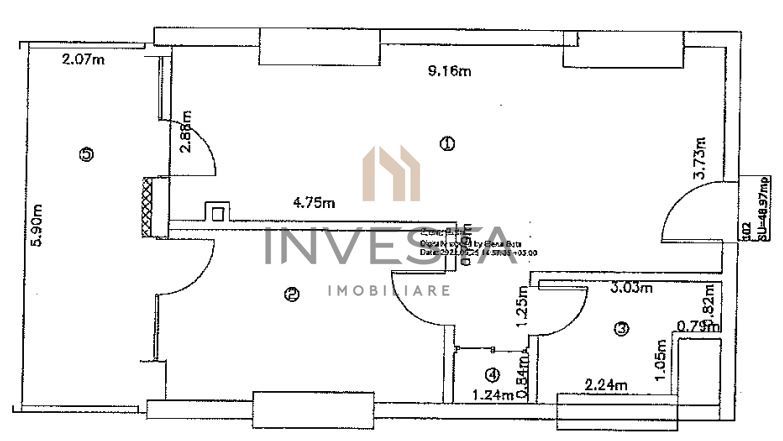 Apartament de vanzare 2 camere cu priveliste spre oras - Grigorescu - Schiță 6