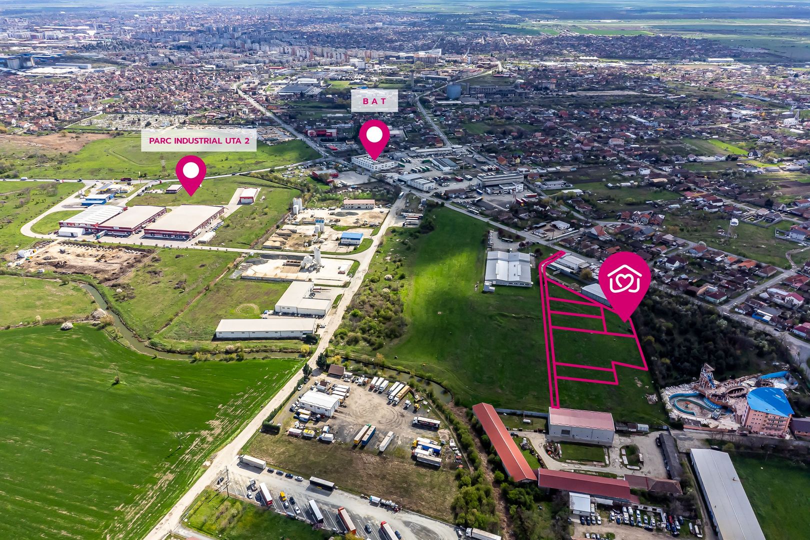 Teren cu PUZ in Arad, servicii, industrie, depozitare 8.307 mp - Poză 1