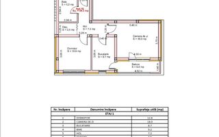 Apartament 2 camere, 54,3 mp, balcon 6 mp | intabulat | Șelimbăr zona Brana - Schiță 7