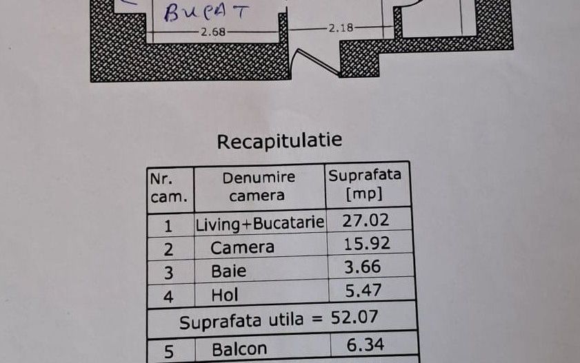 APARTAMENT 2 CAMERE | MOBILAT + UTILAT | - Schiță 14