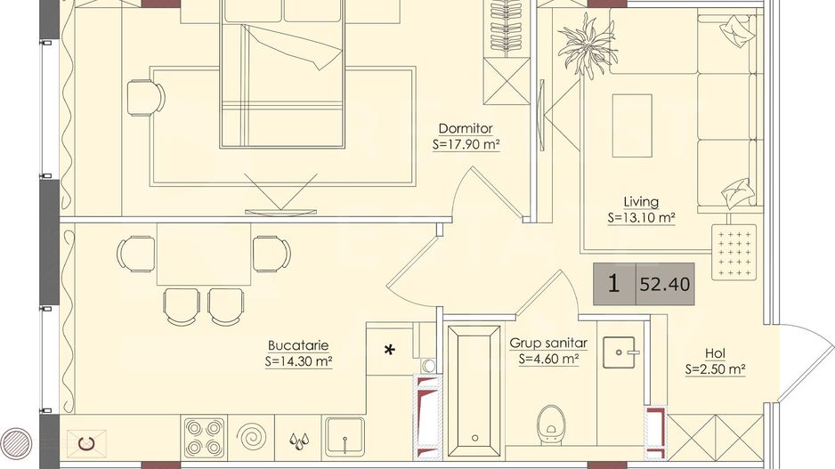 Vânzare, apratament, 1 cameră + living, strada Bucovina, Ciocana - Poză 9