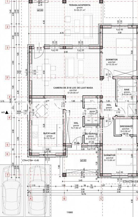 Case pe un singur nivel teren 479 mp cu panouri solare – Cristian/Sibiu - Schiță 6