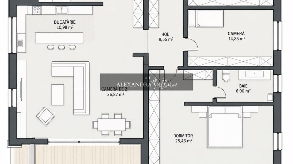 Duplex 4 camere, 170 mp, S+P+ET,  rooftop 100 mp, 4 garaje - Poză 27
