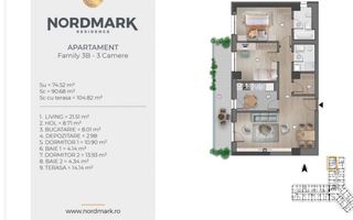 Inchiriere apartament 3 camere, nemobilat, Nordmark - Poză 4