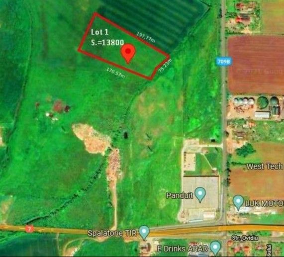 Teren 13.800 mp in Zona Industriala Arad, fara comision, 50 euro/mp, negociabil - Poză 1