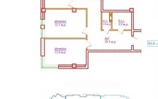 Vânzare, apartament, 3 camere, str. Nicolae Dimo, Durlești - Poză 2