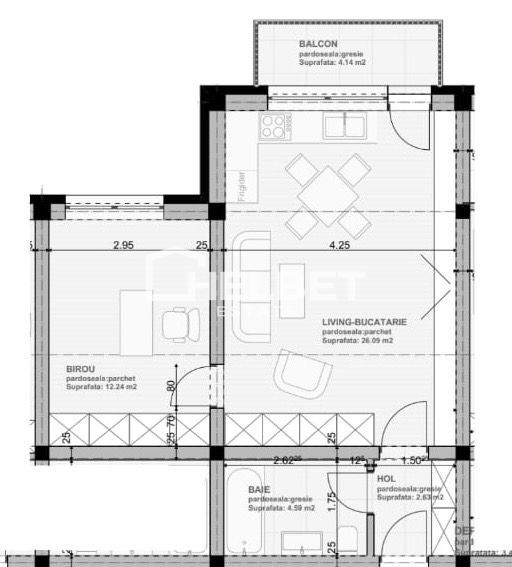 2 CAMERE / INTABULAT / BALCON / SUBCETATE - Poză 3
