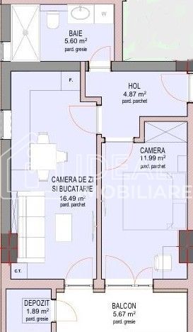 Apartament 2 camere si balcon la cheie, zona Doamna Stanca - Schiță 1