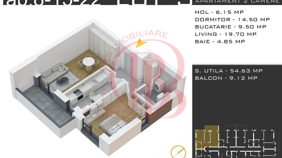 Apartament 2 camere Th. Pallady-Metrou N. Teclu-Comision 0 - Schiță 17