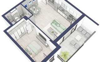 Apartament 2 camere | Etaj 3 | Balcon 10.7 mp | Turnisor - Poză 5