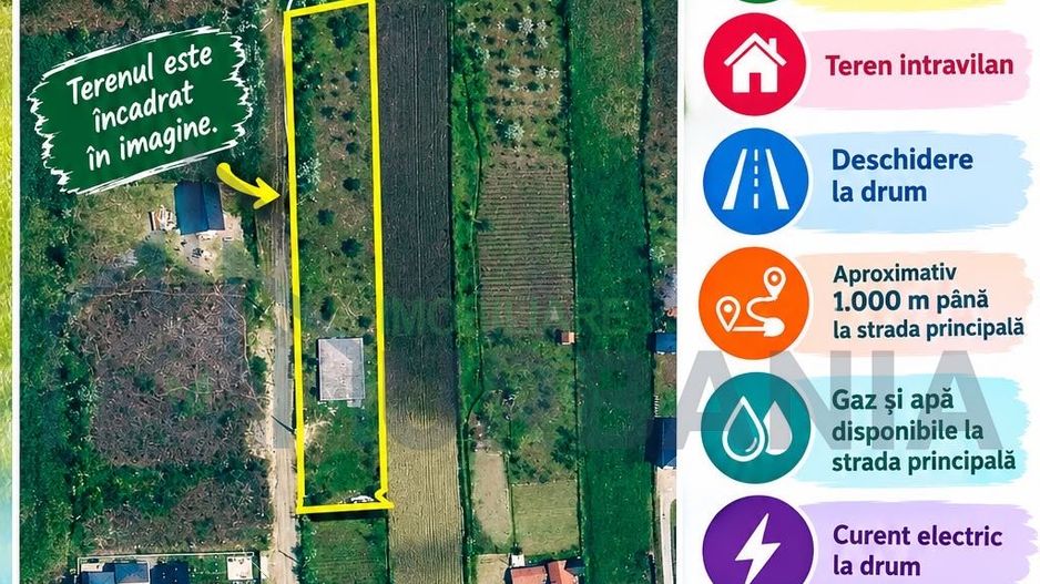 Teren intravilan 2.485 mp de vânzare în sat Chicerea, comuna Tomești, județul Iași - Poză 1