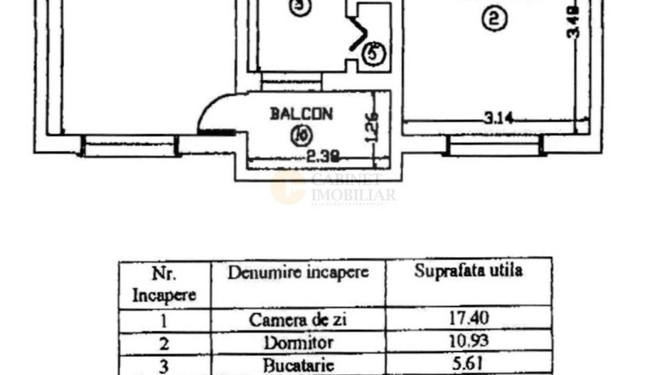 2 Camere - 49MP | Decomandat | Reabilitat | 1983 | Metrou Gorjului - Schiță 13