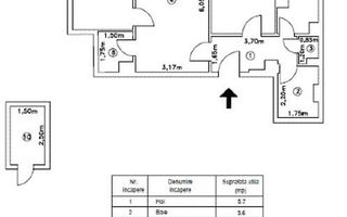 Apartament 3 camere 200m metrou Constantin Brâncuși Drumul Taberei - Schiță 16