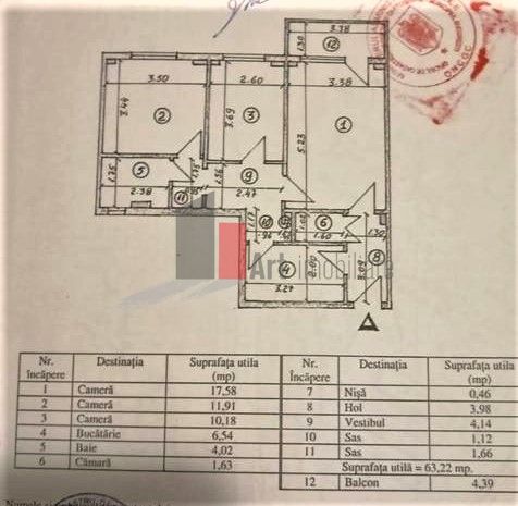Apartament 3 camere Gorjului - Schiță 13