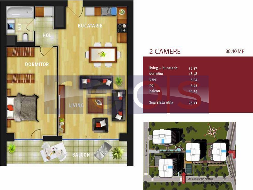 INCHIRIERE APARTAMENT INCITY COMPLEX 2 CAMERE 74MP DRISTOR ALBA IULIA VITAN - Poză 12