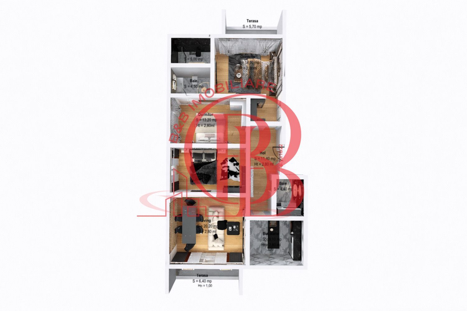 Apartament 4 camere 3 Bai Suprafata Generoasa Pallady Sector 3 - Schiță 1