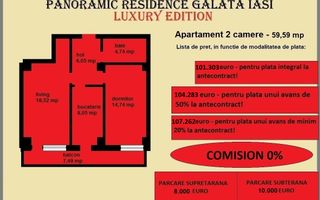 Apartament 2 camere de vanzare in Iasi, Galata, 59,59 mp, bloc nou - Poză 2