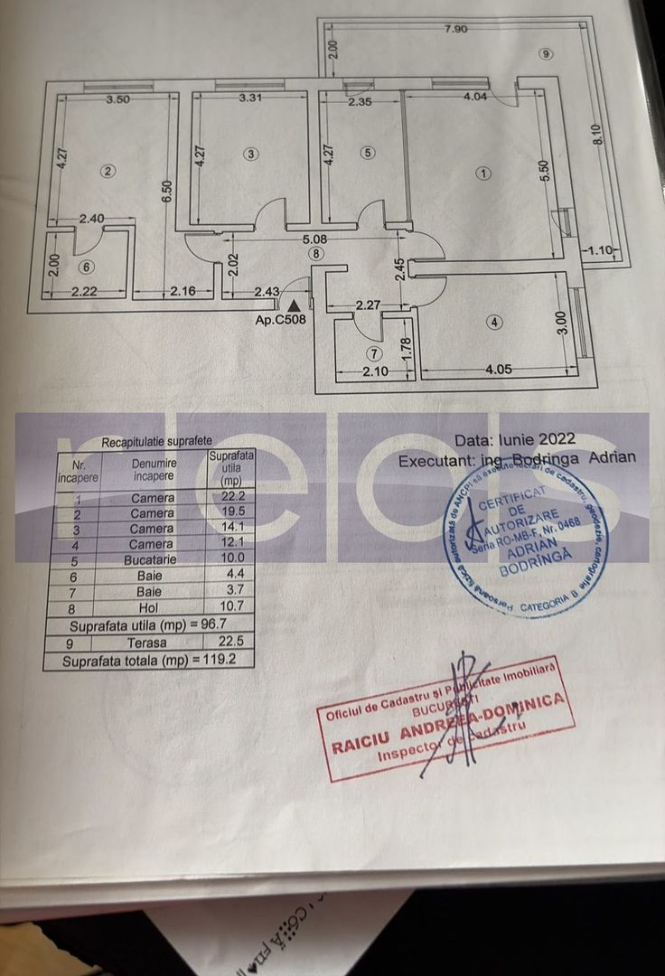 INCHIRIERE 4 CAMERE | TERASA 23 MP | 2 PARCARI | MOBILAT LUX - Schiță 18