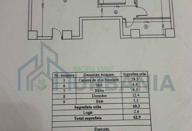 Apartament 3 camere, 62,9 mp, Cartier Visoianu, cu loc de parcare - Poză 1