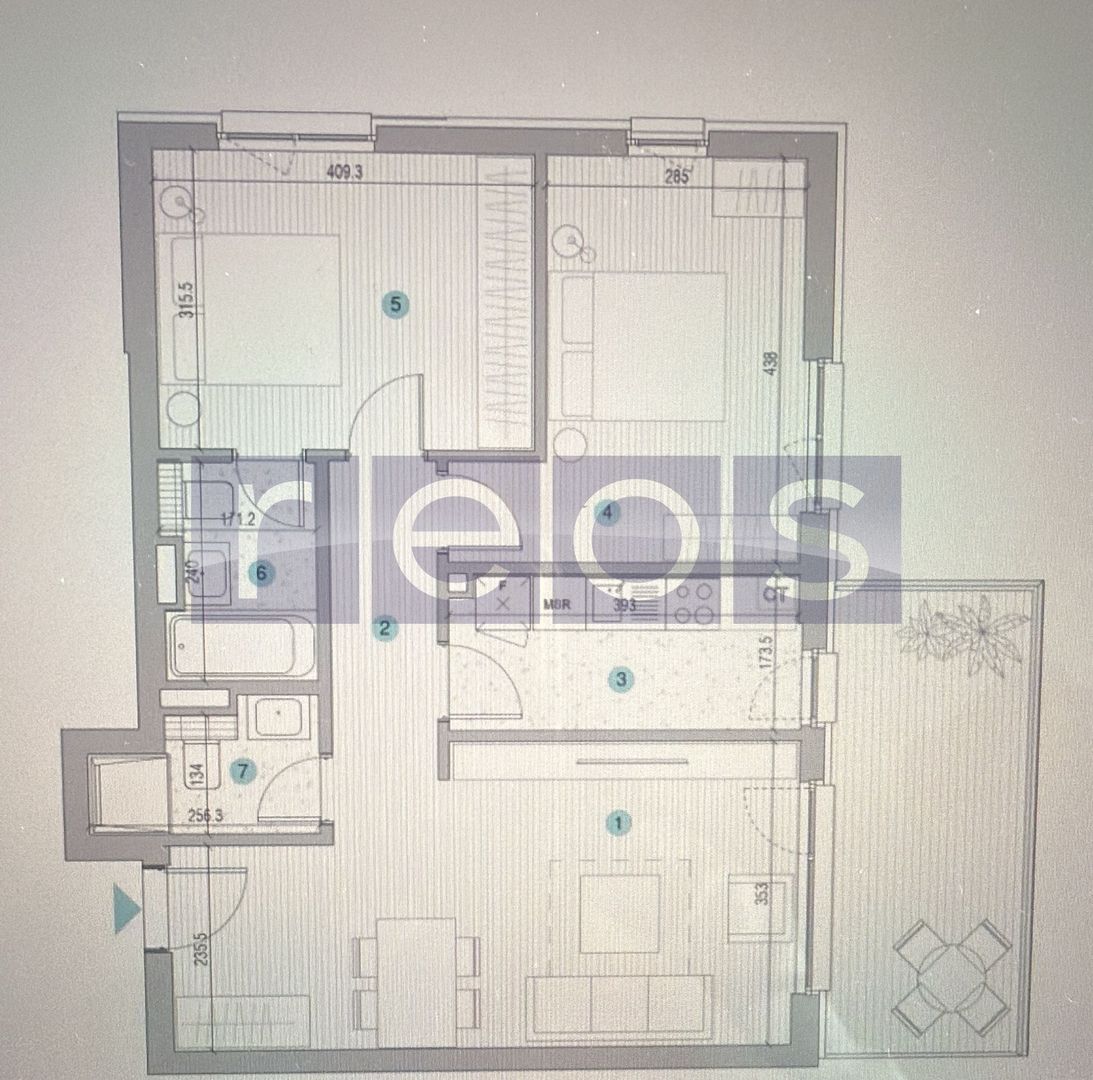 VANZARE APARTAMENT 3 CAMERE | STRAULESTI | 81MP | TERASA | COMPLEX NOU - Schiță 15