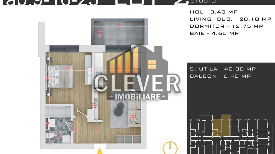 Apartament 2 camere - Finisaje la Alegere, Comision 0%, Pallady - Schiță 10