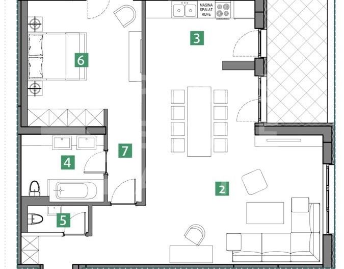 Apartament spațios cu 2 camere, vedere la lac, Sisești - Schiță 7