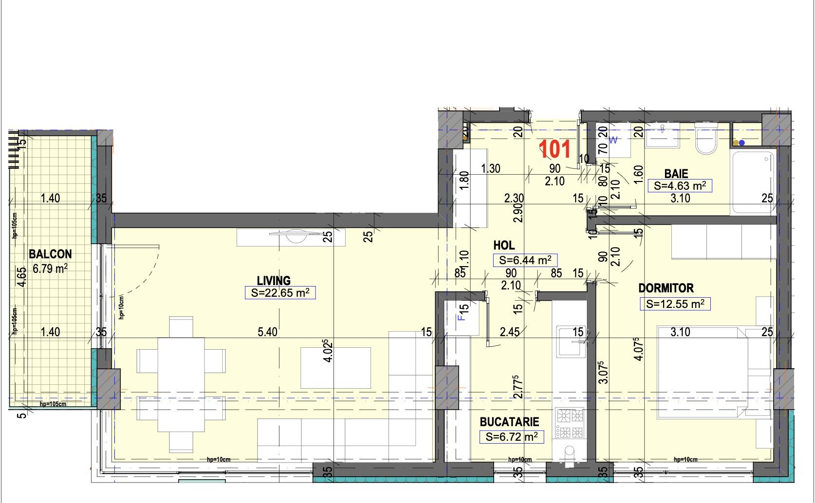 FALEZA NORD - Vânzare apartament cu 2 camere la 50 m de plaja. - Poză 5