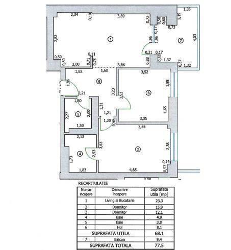 3 camere Cortina North - Schiță 8