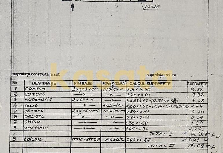 Apartament 2 Camere | Zona Veteranilor | Metrou | Centrala proprie - Schiță 11