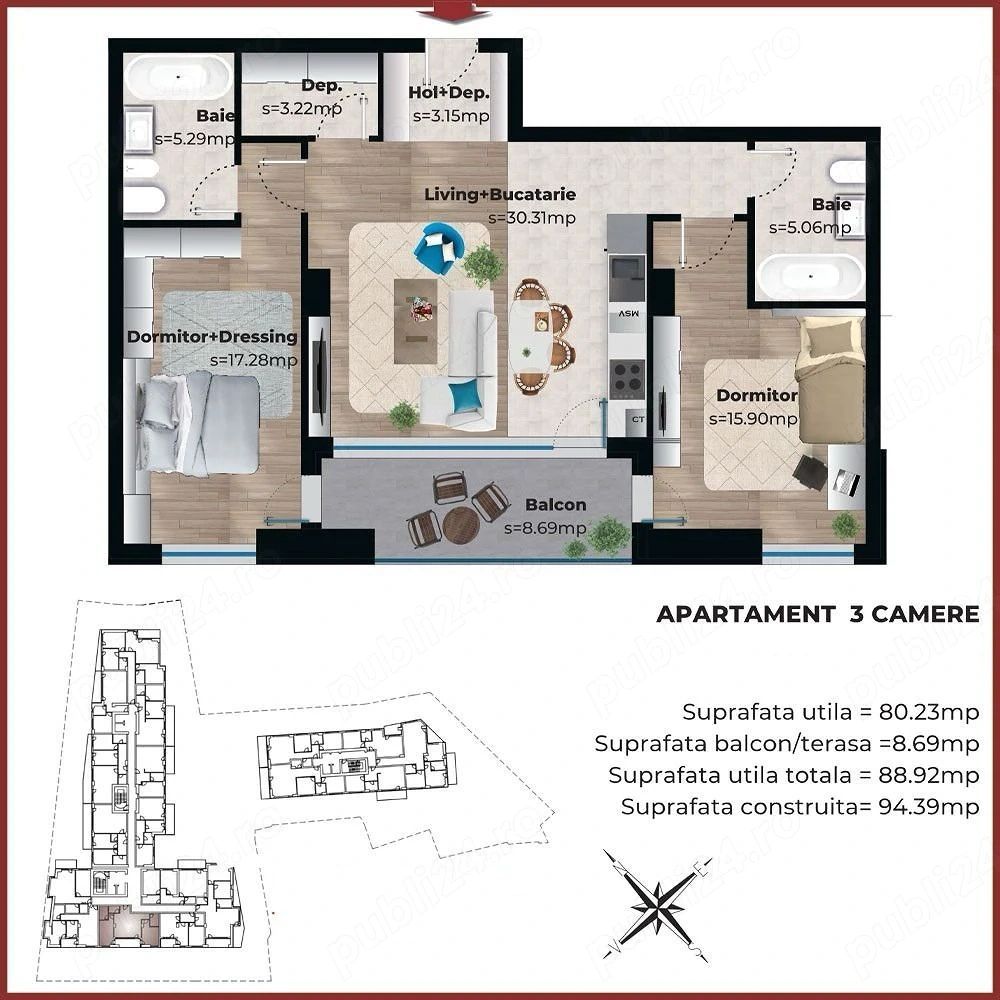 Apartament 3 camere zona Parcul Carol - Poză 10