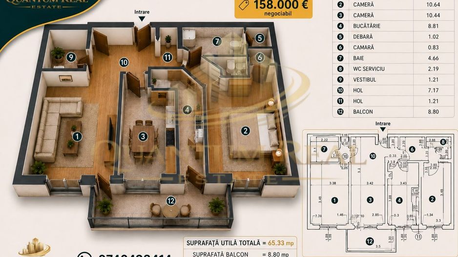 Apartament 3 Camer,Etaj 2 -Mosilor-Fainari - Poză 5