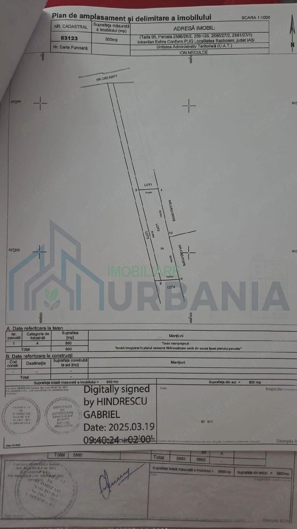 Parcele de teren intravilan construibil în Războieni, Iași – suprafețe disponibile 553 mp, 800 mp și 3.507 mp - Poză 3