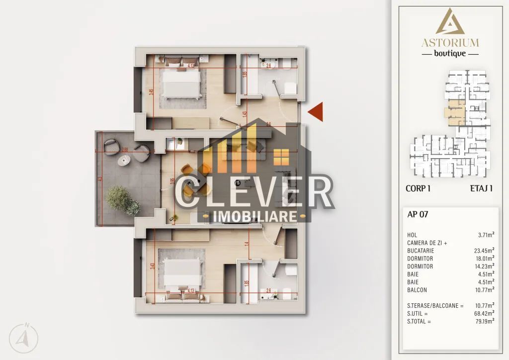 Astorium Boutique 3 camere Pallady, Metrou 8 min | Comision 0% - Schiță 2