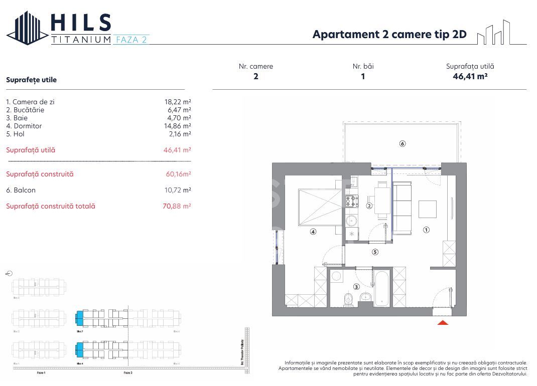 Vânzare, apartament, 2 camere tip 2D, HILS Titanium Faza2, București - Poză 7