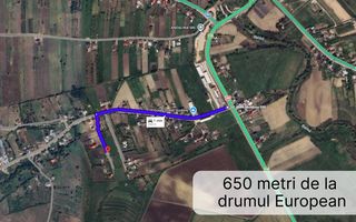 Teren intravilan construibil, 1.800 mp, acces la două drumuri, lângă E58, Scobinți - Poză 1