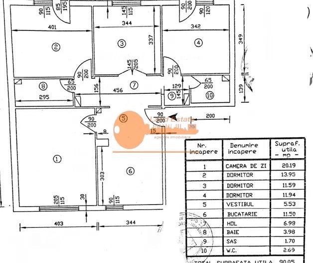 Apartament 4 camere Zona 13 Septembrie – Sebastian - Schiță 7