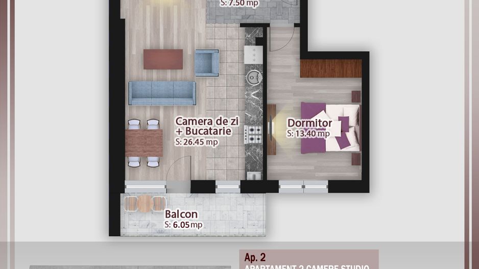 2 camere decomandat -oferta lansare proiect Pallady - Schiță 5