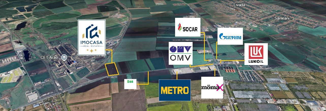 De vânzare teren extravilan 45.127 mp, Centura Arad, Metro/Momax/OMV. - Poză 1