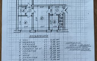 Apartament 3 camere | Etaj 1 | Piața Trapezului | Metrou 1 Decembrie - Schiță 8